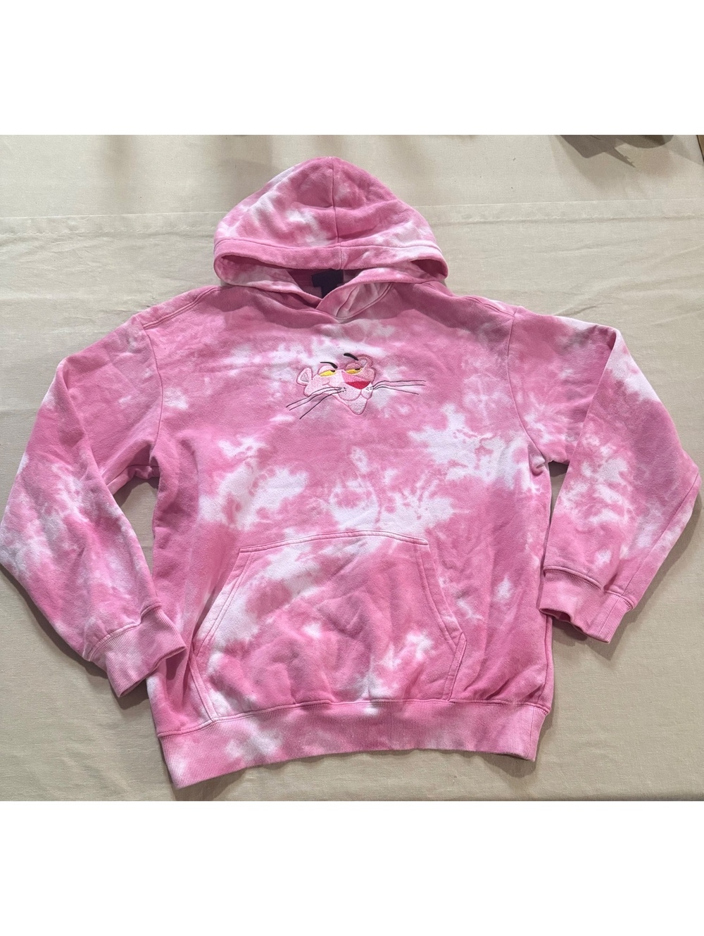 H&M pink tie-dye Pink Panther hoodie